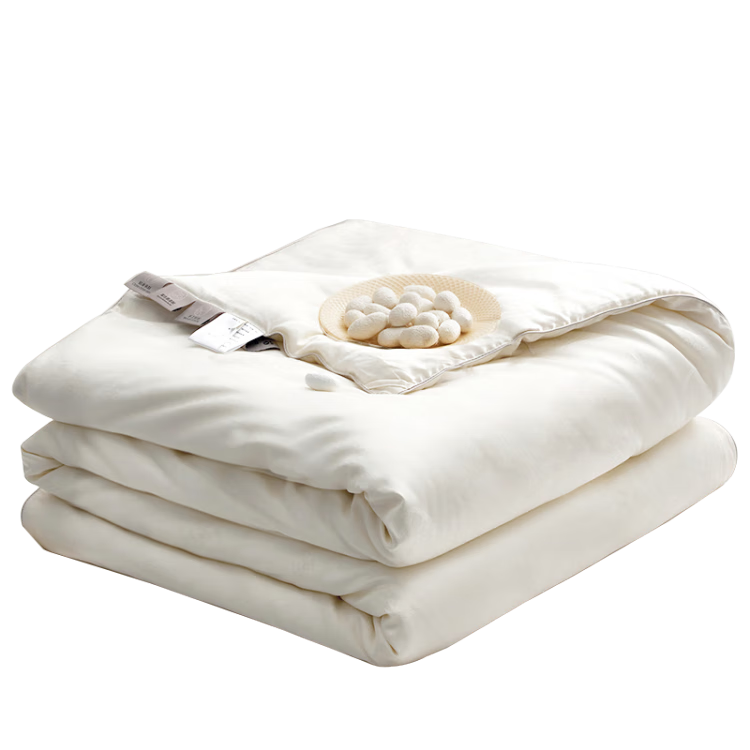 Wuyinliangpin Silk Quilt, Class A 100% Medium-Length Silk, Summer Cooling Comforter, Thin Summer Quilt, 220*240cm, Approximately 4.2 Ji