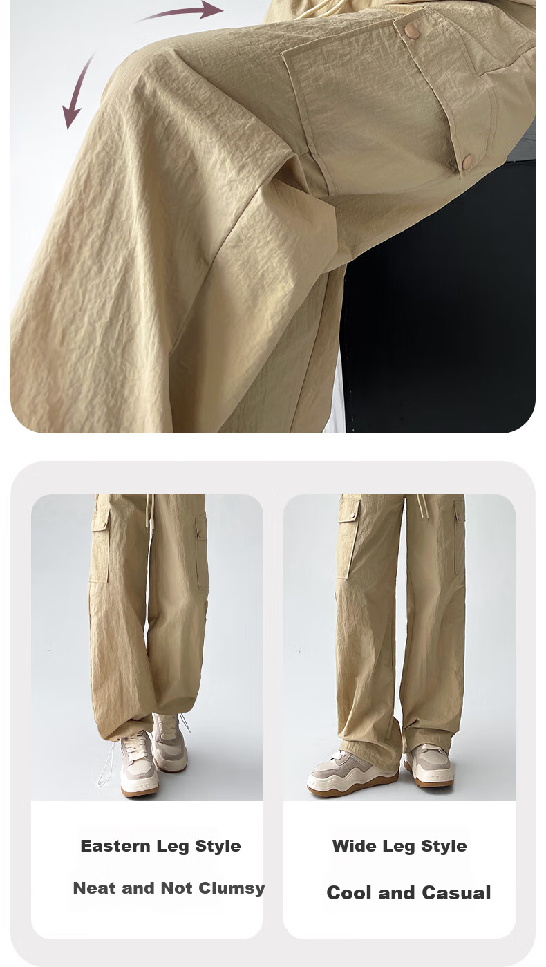 Langsha Women's Workwear Pants Spring Summer 2026 High Waist Wide Leg Sports Pants Slimming Outdoor Commuter Casual Trousers for Women 7