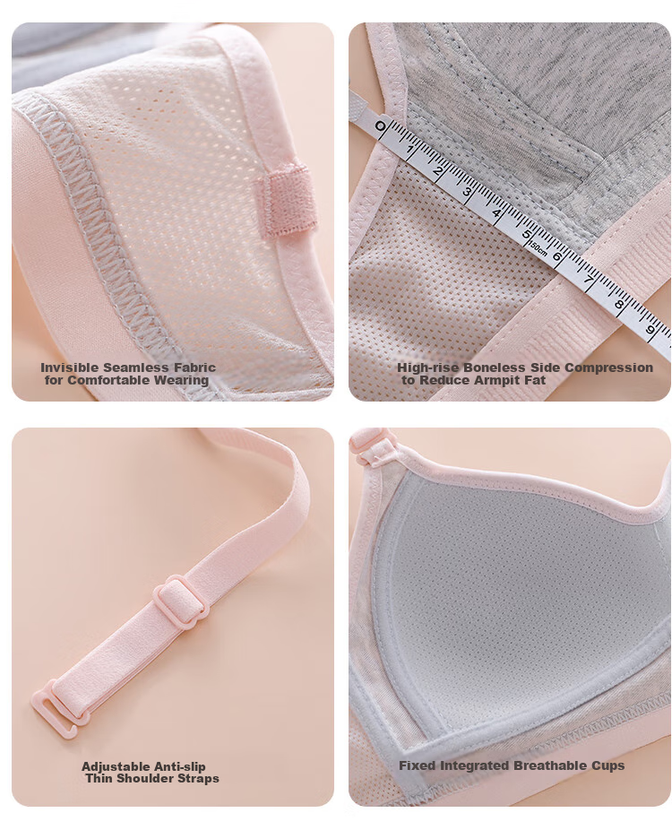 MiiOW Girls' Wireless Bra, Breathable Vest for Children, Seamless Underwear for Middle And High School Students in Puberty, Thin Style 13