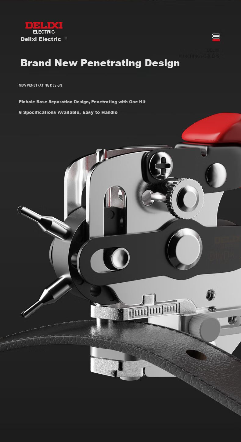 DELIXI Labor-Saving Belt Hole Puncher, Waist Belt Leather Accessory Bag Watch Strap Hole Puncher, Round Hole Punching Tool Hole Maker 2