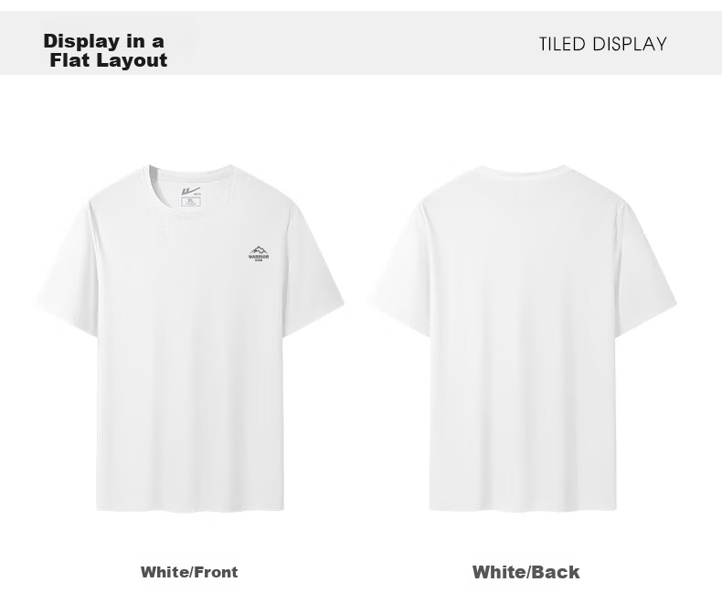 Huili Men's Short-Sleeve T-Shirt, Summer Ice Silk Breathable Quick-Dry Half-Sleeve T-Shirt, Loose-Fitting Cool Running Fitness Wear 13