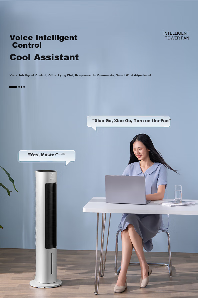 GREE [Powerful Cooling] Smart Voice-Controlled Air Cooler Fan for Home Use, Cooling Fan with Remote Control, Negative Ion Purification, Humidification, Temperature Reduction, Water-Cooled Fan KS-04X80Dg 3