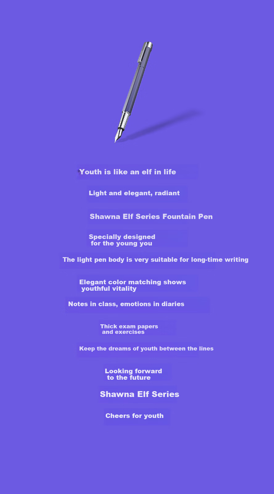 Bernard Shaw Mid-Autumn Festival And National Day Gift Fountain Pen, High-End Luxury [Sprite] Lavender Purple Single Pen Gift Box, Premium Business Office Signature Pen Gift 2