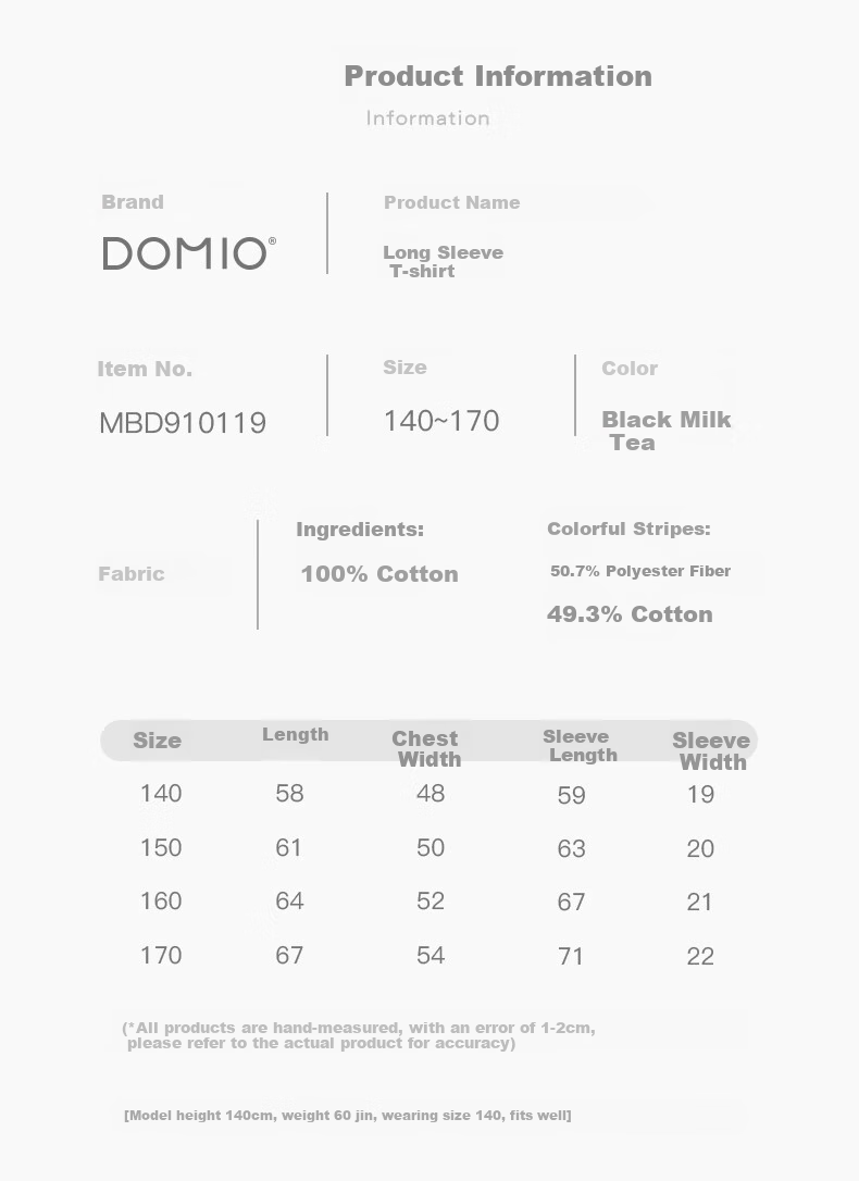 Duomiaowu Girls' Long-Sleeve T-Shirt, Spring And Autumn Top, Outdoor Children's Clothing, Stylish Base Layer for Kids, 910119 Black, Size 140 2