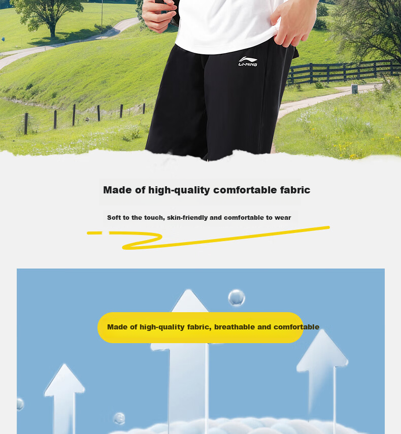 LI-NING Summer Lightweight Breathable Sports T-Shirt Men Loose Comfortable Short Sleeve Fashion Casual Classic Versatile Crew Neck Tee 4