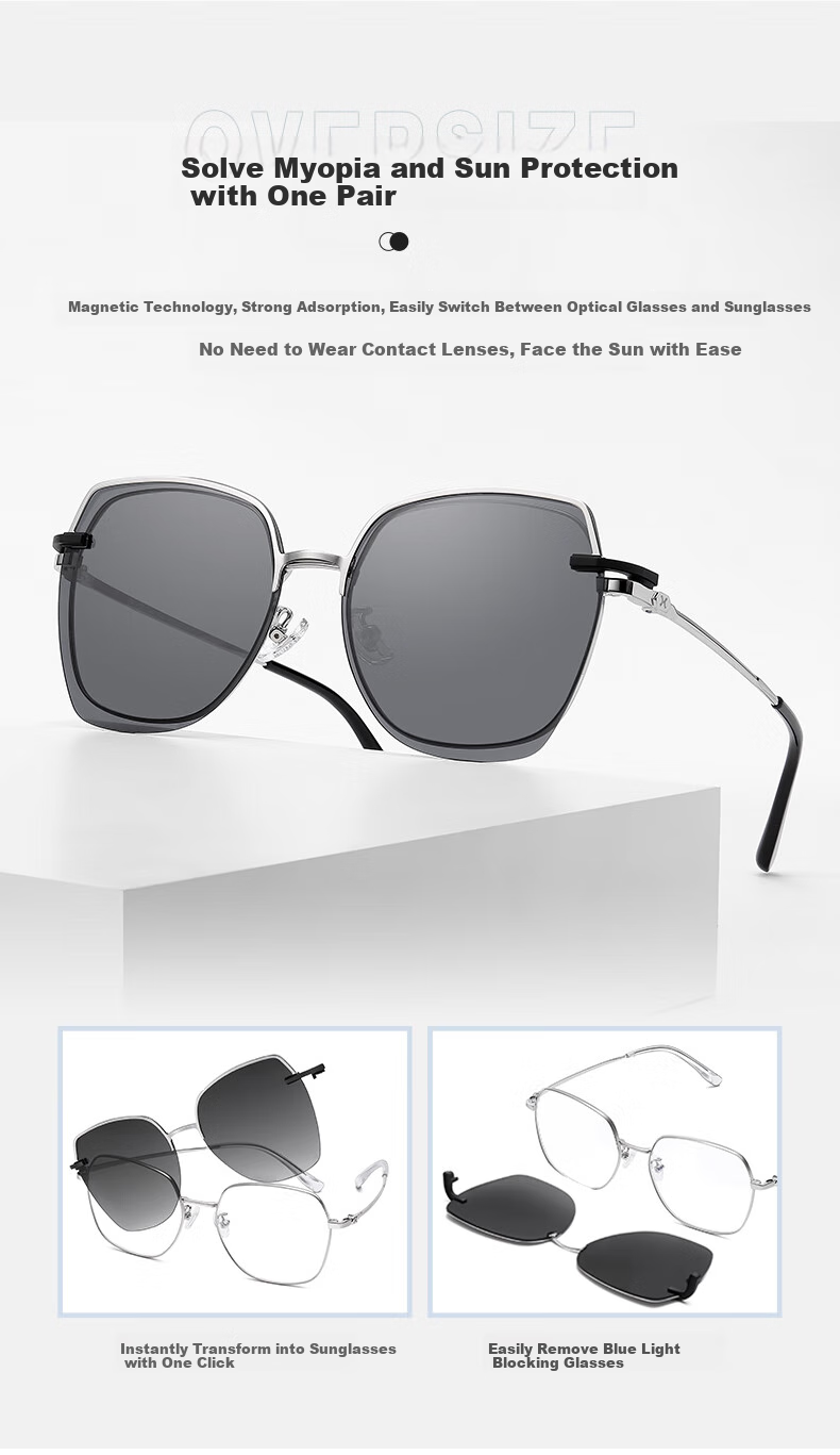 LOHO Large Frame Anti-Blue Light Glasses for Nearsightedness, Customizable Prescription, Women's Frames with High-End Feel, Unique, Face-Slimming, Bare-Faced, Five-Fold 7