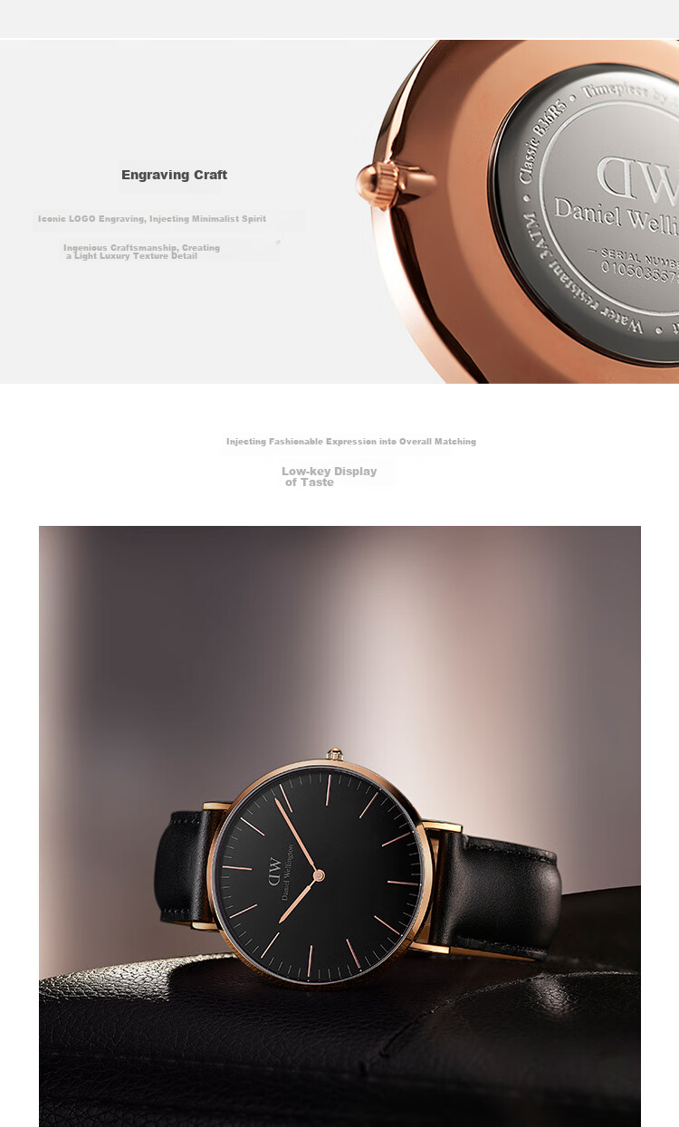 DanielWellington DW Men's Watch, Classic Leather Simple Fashion European And American Quartz Wristwatch, Birthday Gift for Boyfriend, DW133 4