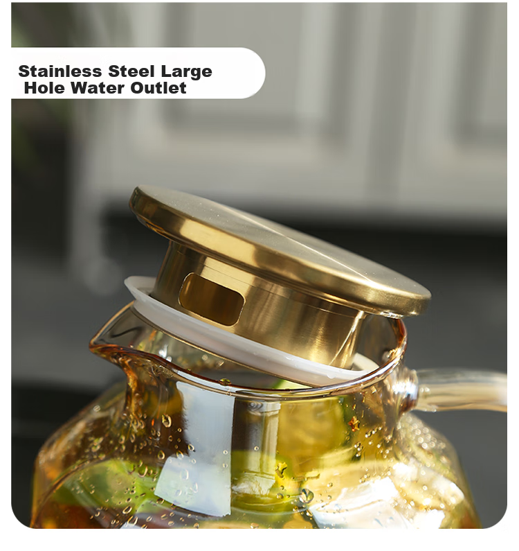 WEIMINGNUO Glass Cup Set with Heat-Resistant Cold Water Pitcher, Drying Pitcher, Health Tea Pot And Teacups, One Pot Four Cups 1.8L 10