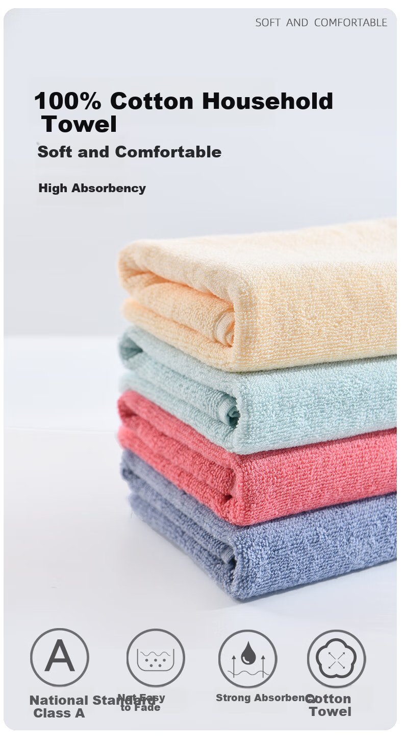 Yaguang Towels, Pure Cotton, Grade A Soft And Skin-Friendly, Absorbent, Not Prone to Shedding, Suitable for Face Washing And Bathing, He Lan Face Towels, Pack of 4 1