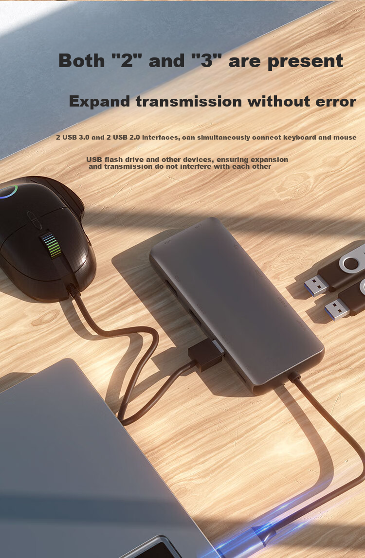 Netac Type-C Eleven-In Expansion Dock Splitter USB-C to HDMI/VGA/Network Port TF/SD Card Reader with 3.5mm Audio, Compatible with M1/M2 Chip MAC WF15 3