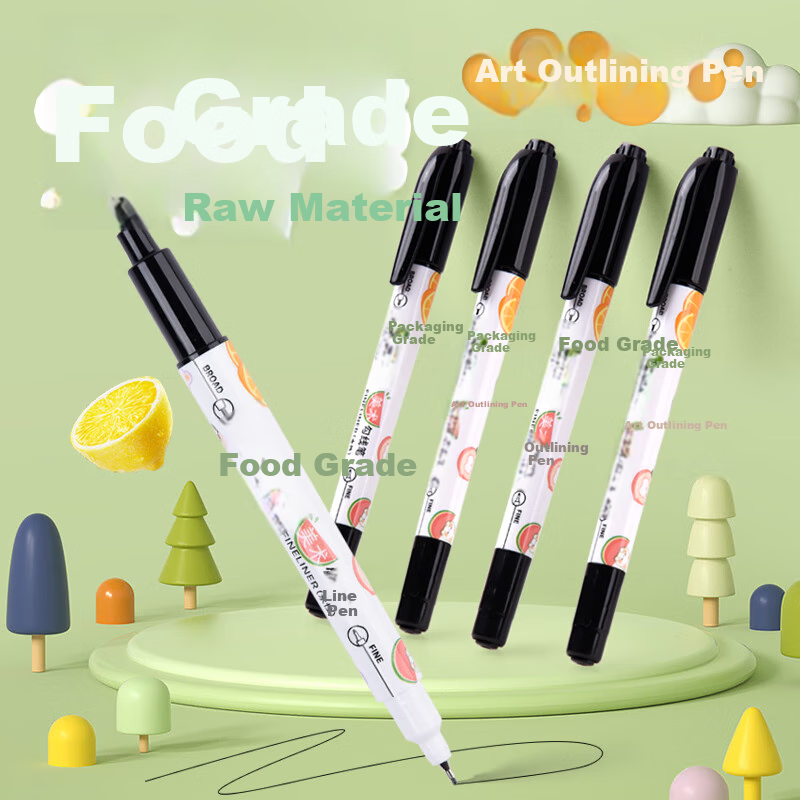 Genvana [12 Washable] Black Water-Based Dual-Tip Marker Pens for Drawing, Outlining, Meetings, Signing, Art Students, Odorless G-09820