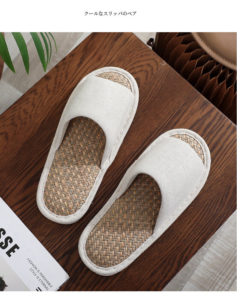 XGGC Malan Grass Linen Summer Indoor Floor Breathable Slippers for Men and Women Pink Size 38-39 6