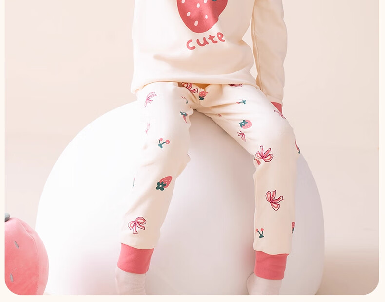 Mianqixiong Children's Cotton Pajamas Spring and Autumn New Thin Cotton Homewear Set for Boys and Girls Baby Autumn Clothes Set - Size 120 5