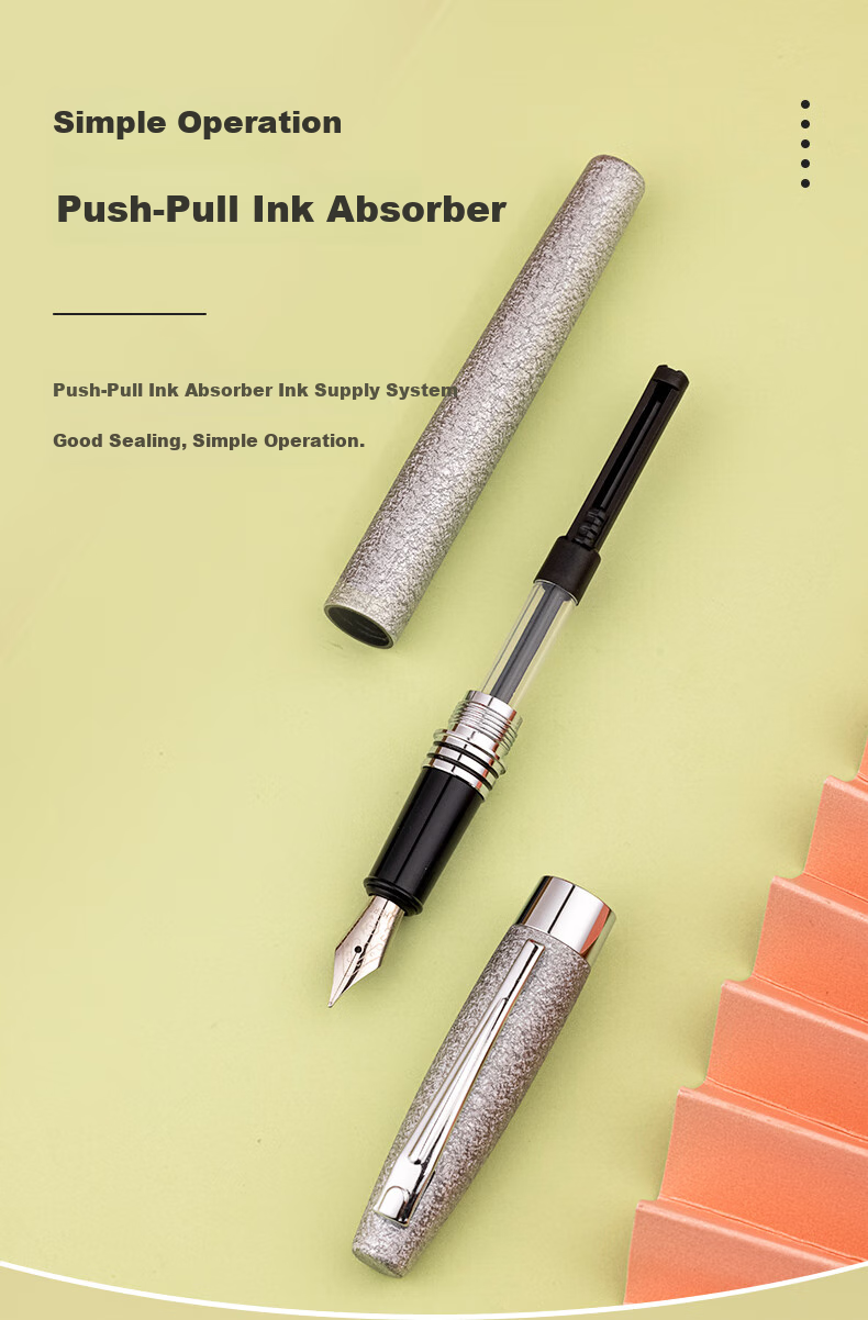 HERO Fountain Pen, Yayue Series, Iridium-Tipped Signature Pen, Stylish Student Birthday Gift, Pink, F Nib 5