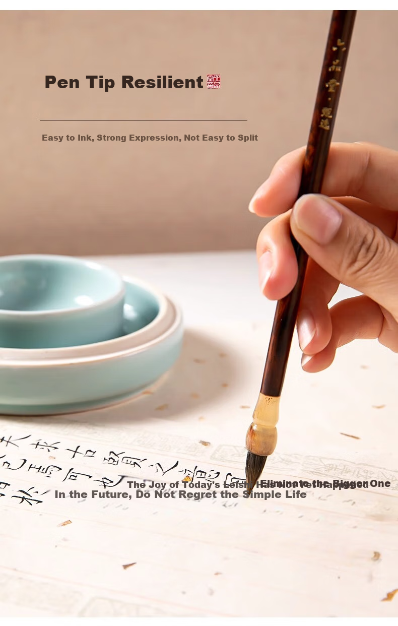Liupintang Small Regular Script Calligraphy Brush, Pure Wolf Hair, Professional-Grade Calligraphy Brush, Specialized for Regular Script Writing Practice And Tracing, Line-Drawing Pen [Lu Yan Gift Box Set] 1 Piece 5