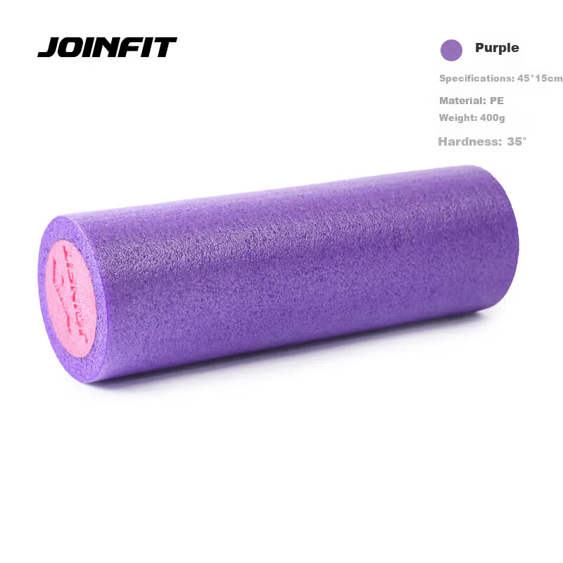 Ролик массажный JOINFIT PE, для расслабления мышц, фитнеса, массажа, йоги, фиолетово-розовый, 45 см, J.F.011AB-J