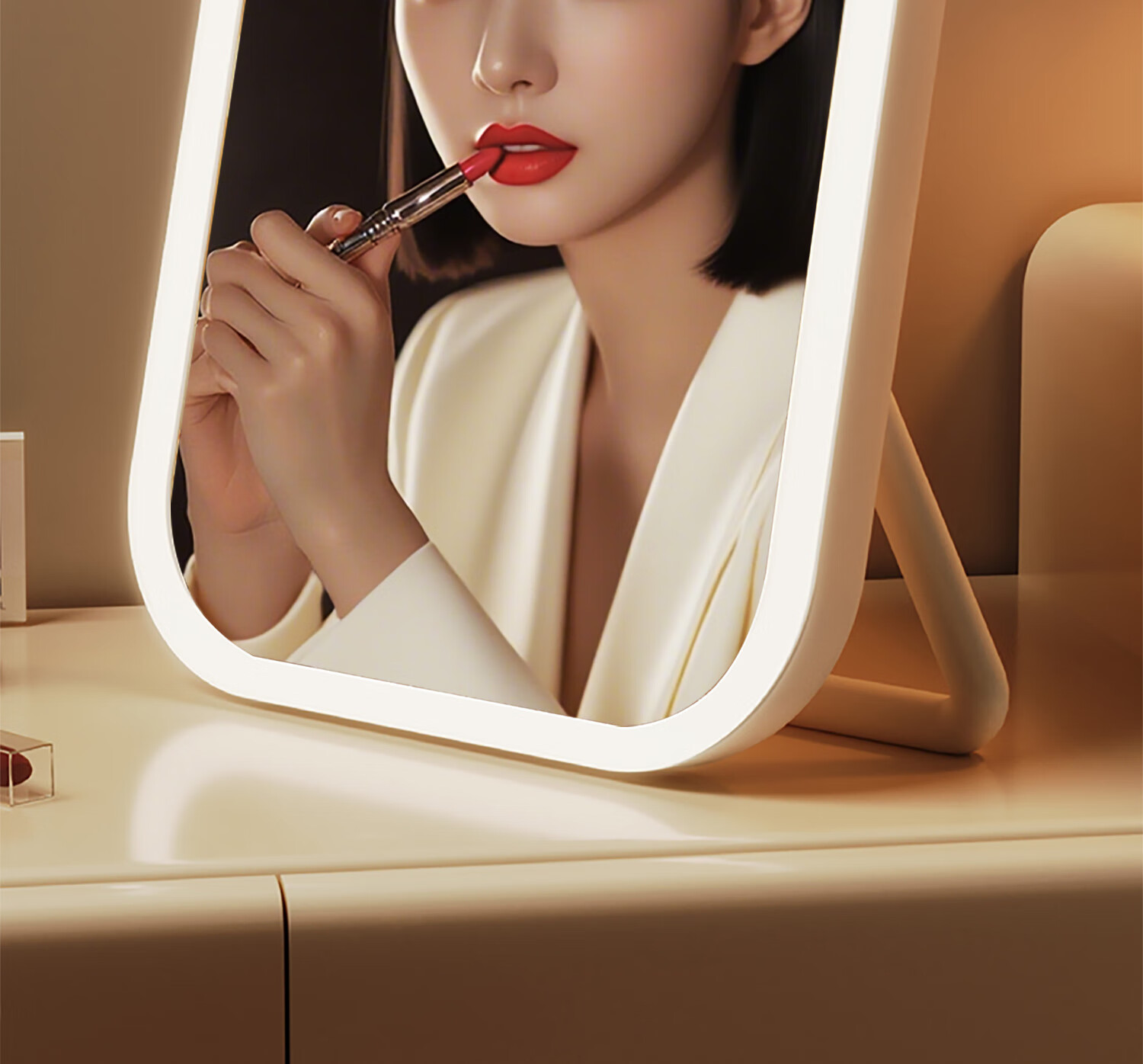 Baoshi LED Makeup Mirror with Light, Three-Color Dimming, Foldable Portable Vanity Mirror for Students and Dormitory 4