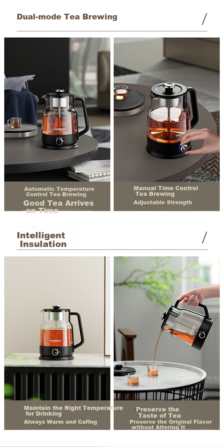 KAMJOVE Tea Kettle, Tea Infuser, Spray-Type Tea Maker, White Tea And Black Tea Steamer, All-In Tea Brewing Kettle, Tea Set 8