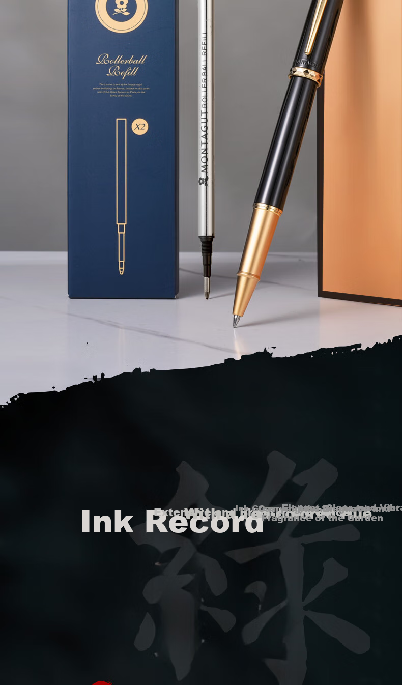 MONTAGUT [Best-Selling Product] Signature Pen, Business Office Pen for Men And Women, Gift, Lingzhi Series M303 Black Signature Pen 0.5mm 6