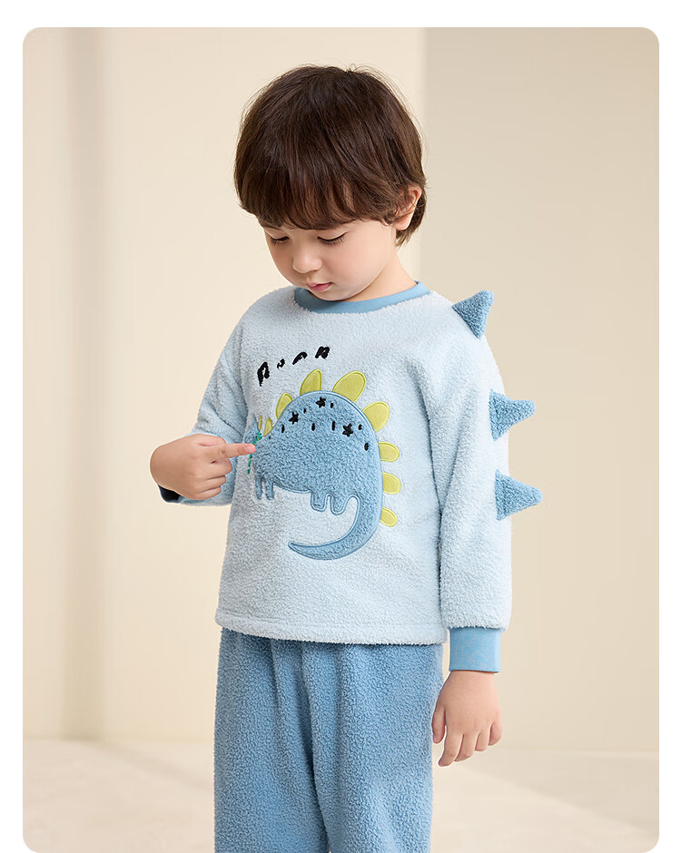 BALABALA BalaOne Baby Pajama Set, New Winter Style, Half-Fleece, Boys And Girls Home Wear, Warm 20