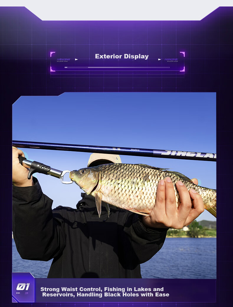 Jinglang 3.6-Meter Fishing Rod, Portable Short Section Stream Rod, 19 Sections 6H Lake And Reservoir Fishing Rod, Versatile Big Fish Fishing Pole, Fishing Tackle 14