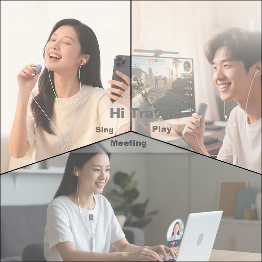 Soaiy MK57 Wired Karaoke Headphones, Mobile Karaoke Dedicated with Built-In Ear Monitor, Microphone, Singing Device, Professional Sound Card Microphone, Singing And Recording [Type-C Interface]