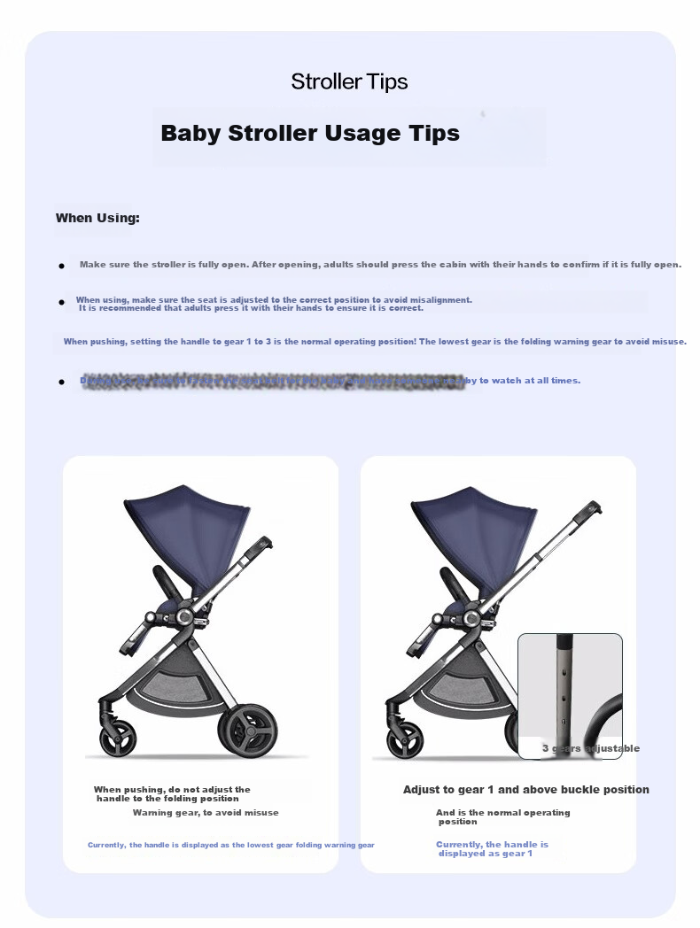 Elittile Stroller, Reversible, Lightweight, High-View, Can Sit Or Lie Down, Baby Walking Aid, EMU Luoyingrou 38