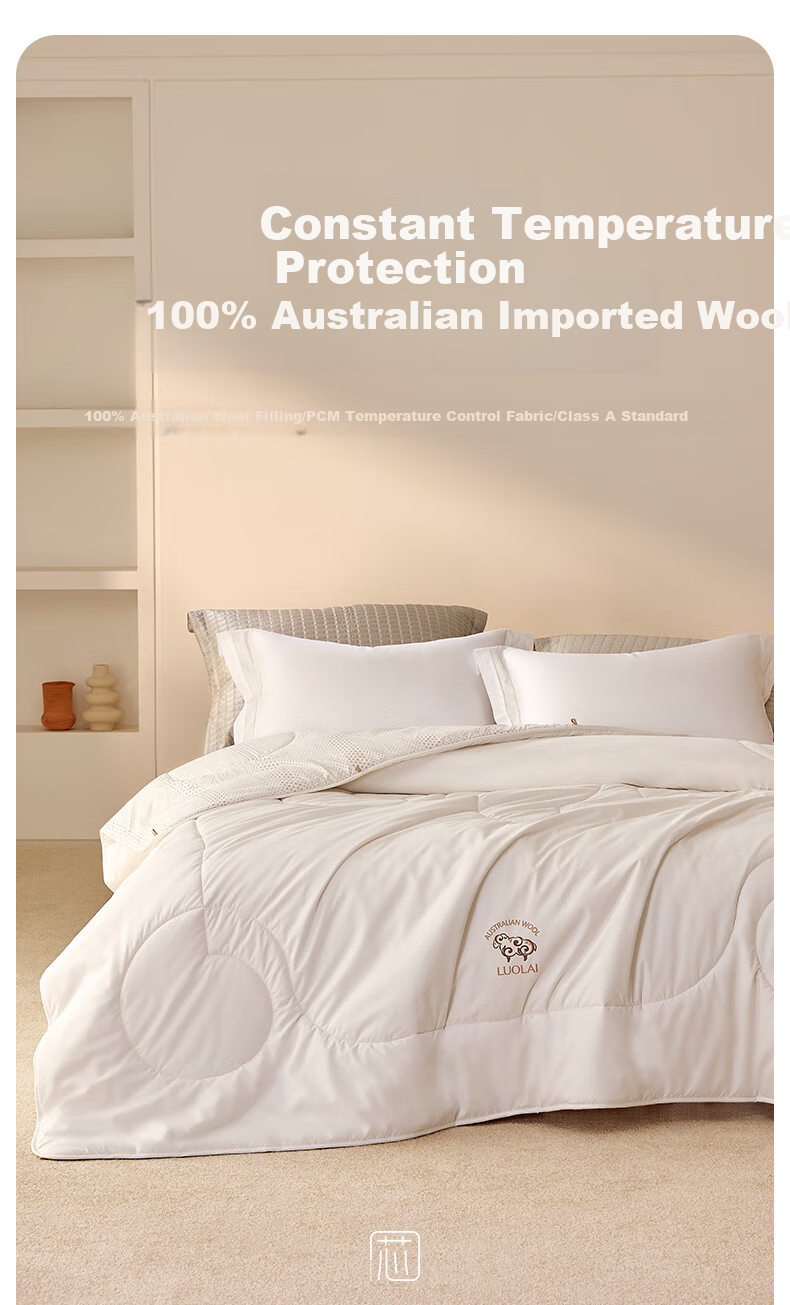LUOLAI Home Textiles, Wool Comforter, 100% Wool Duvet, Class A Antibacterial Warm Quilt, Weighs Approximately 7 Ji 1
