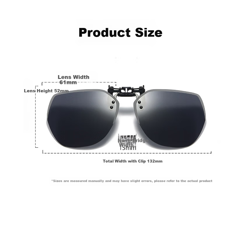 Baixiaoshe Pilot-Style Sunglasses Clip-Ons, 2 Pairs [Sunglasses + Night Vision Goggles], Day And Night Use, Unisex for Driving