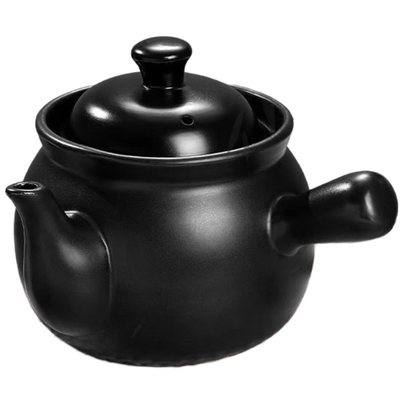 JIWUSENLIN Ceramic Sand Pot for Frying Medicinal Herbs, Heat-Resistant Traditional Chinese Medicine Pot, Health-Preserving Stew Pot, Herbal Medicine Cooking Pot for Home Use, 3 Liters