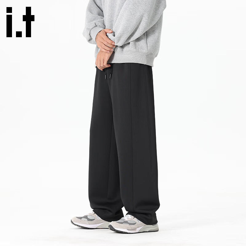 Fingercroxx IT Men's Pants 2026 New Loose Casual Versatile Long Pants Spring American Style Trendy Sweatpants Black M