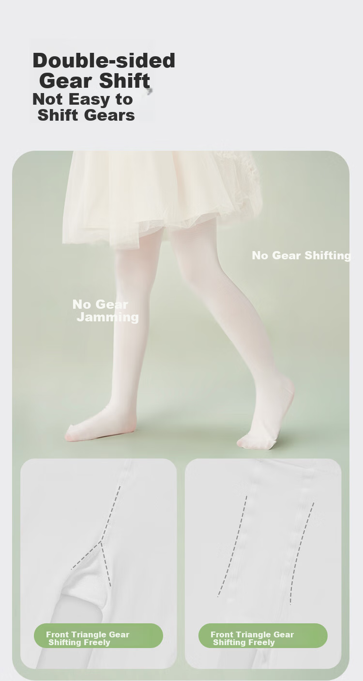 Minibala Children's Leggings, Girls' Dance Tights, Thin Four-Season Pantyhose, White Socks for Young Girls And Toddlers, 2-Pack 6