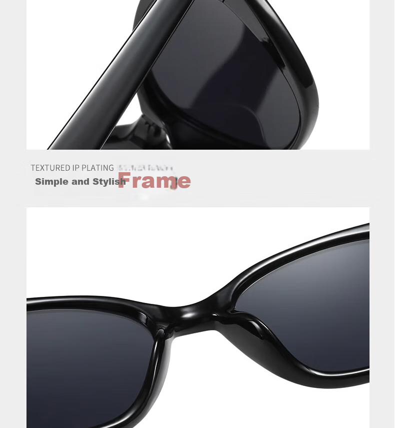 Cuntiandaofu Sunglasses, Polarized Sunglasses, Cat Eye Glasses, Vintage Small Frame High-End Sun Protection, Black Frame with Gray Lenses 8