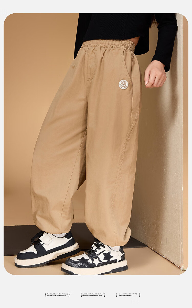 ASK JUNIOR Children's Clothing Girls' Youth Autumn Sports Pants Jogger Running Casual Trousers Black 110 14