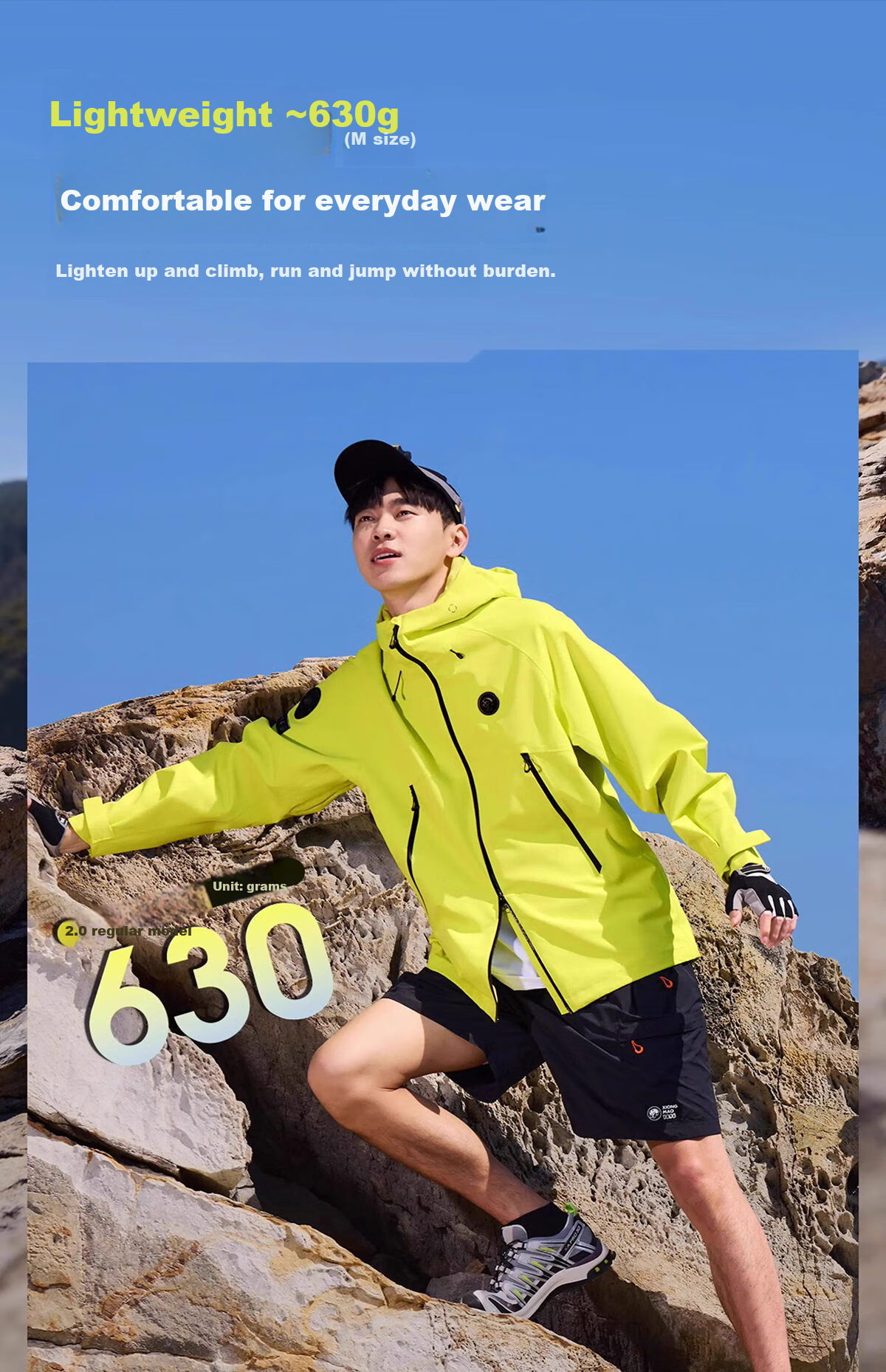 CAMEL Panda Series Hard Shell Jacket for Men And Women, Triple Protection Outdoor Mountaineering Coat Cycling Outerwear A35BA6B113 3XL 10