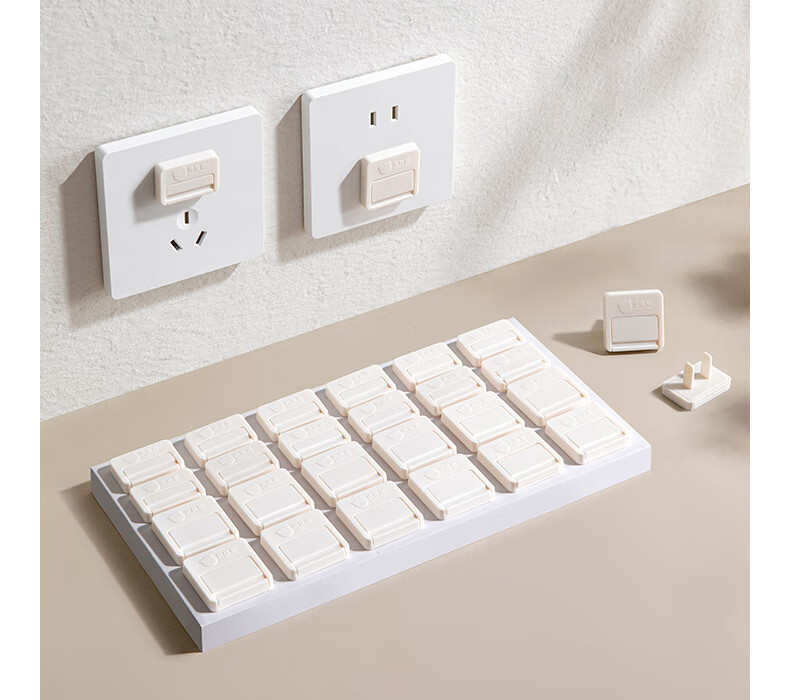 Betis Socket Protective Covers Child Safety Electric Shock Prevention Plugs Baby Outlet Caps Power Set Infant Protection Cream White 24 Pieces 23