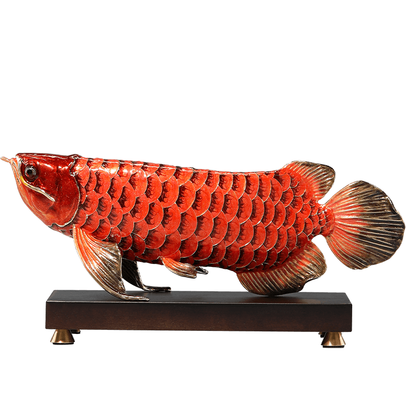 Heshengtang Auspicious Golden Dragon Fish Wealth Ornament New Chinese Style Craft Office Living Room Wine Cabinet Opening Gift Housewarming Present