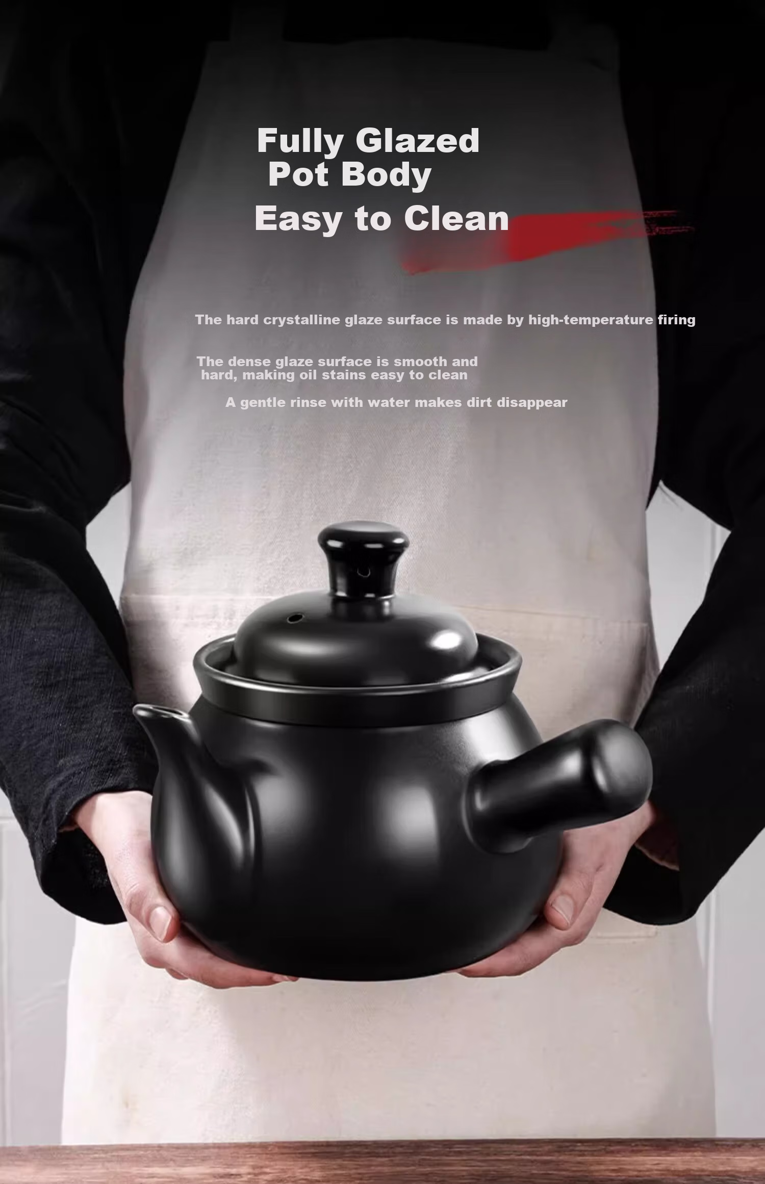 CERAMICS [Lianjiej's Choice] Herbal Medicine Frying Pot 1.8L Ceramic Open Flame Heat-Resistant Traditional Chinese Medicine Pot Health Pot TCM Decoction Pot 10