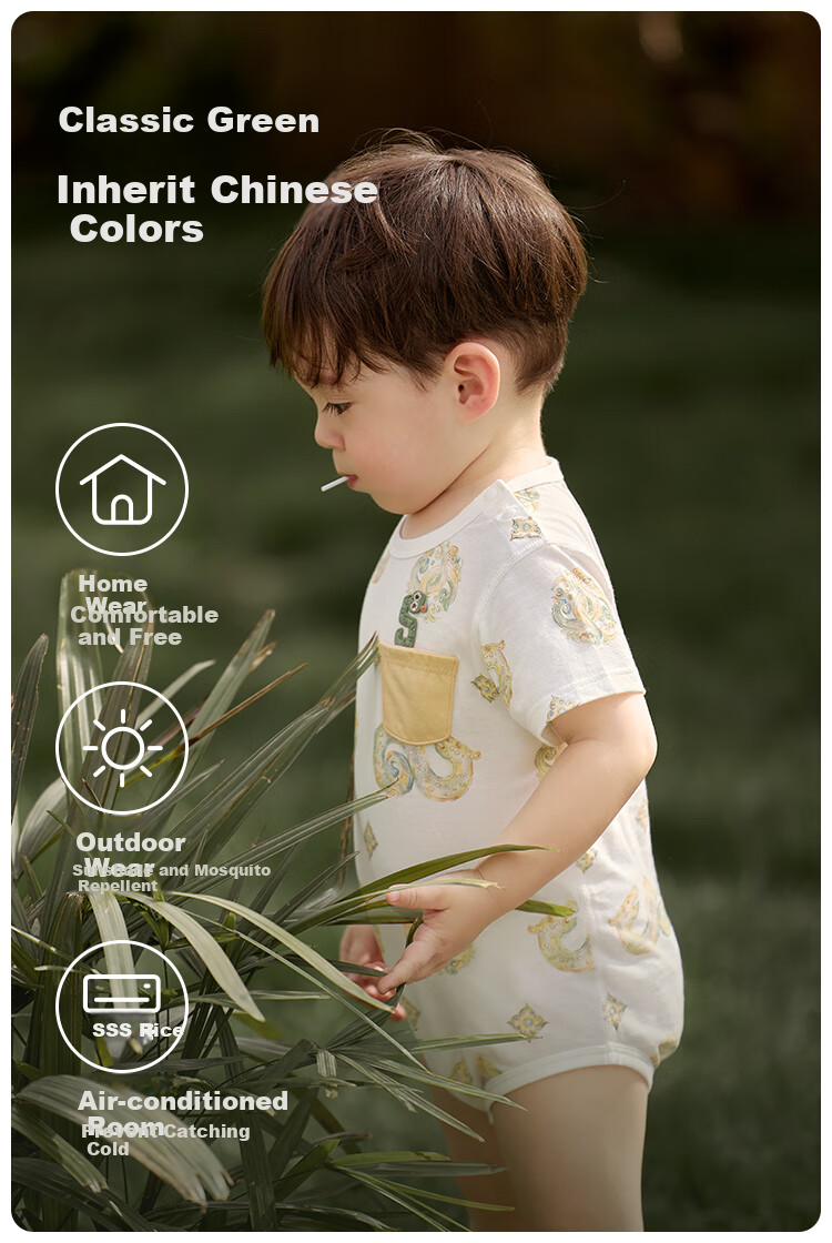 Wismorni Baby Romper, Summer Short-Sleeve Infant Clothing, Breathable Triangle Bodysuit, Full Moon Outfit 3