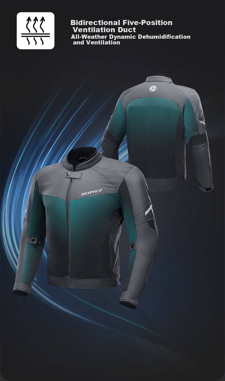 SCOYCO Motorcycle Summer Riding Suit, CE Protective Anti-Fall Motorcycle Jacket, Ventilated Breathable All-Season Daily Commute Motorbike Gear 11