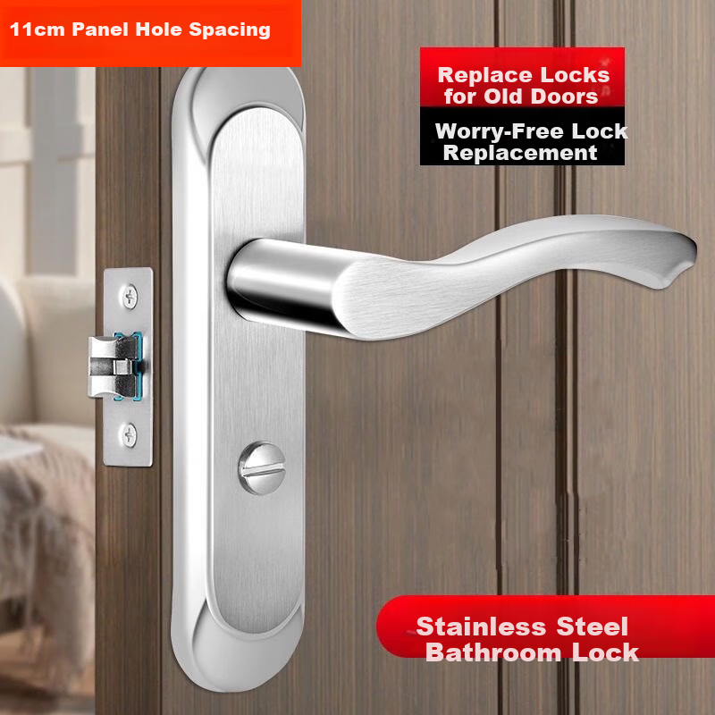 Chugong Bathroom Door Lock, Toilet Lock, Shower Room Lock, Universal Lock Hardware, Indoor Door Handle, Keyless 110 Single Latch 5