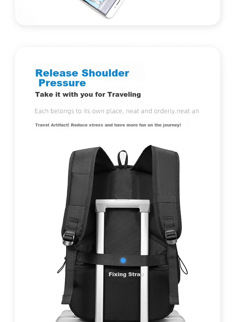 JINSHIWQ Backpack for Men, Large Capacity Business Travel Bag, Laptop Backpack, Hiking Bag, Schoolbag for Middle School, High School And College Students 16