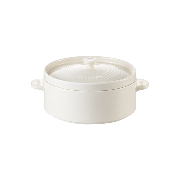 Buydeem Chinese-Style Household Ceramic Plate, Steamer Accessory, 1.5L Ceramic Food Steamer Lotus White, Compatible with G37