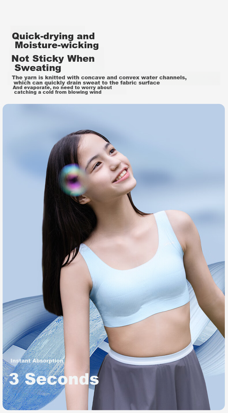 Ubras Likeuu Kids' Breathable Little Breeze Sports Bra for Girls Dandelion White One Size 6