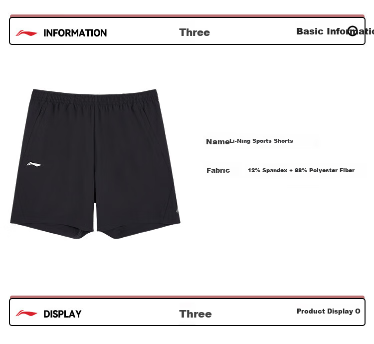 LI-NING Quick-Dry Breathable Cooling Summer Straight-Leg Casual Comfortable Classic Versatile Stretch Sports Men's Five-Point Shorts 11