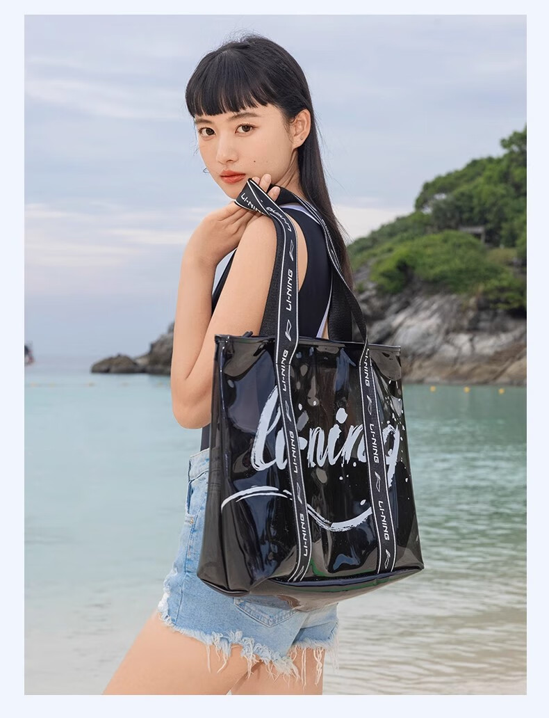 LI-NING Women's Waterproof Swim Bag Dry and Wet Separation Professional Storage Swimming Training Outdoor Shoulder Bag 725-White 9