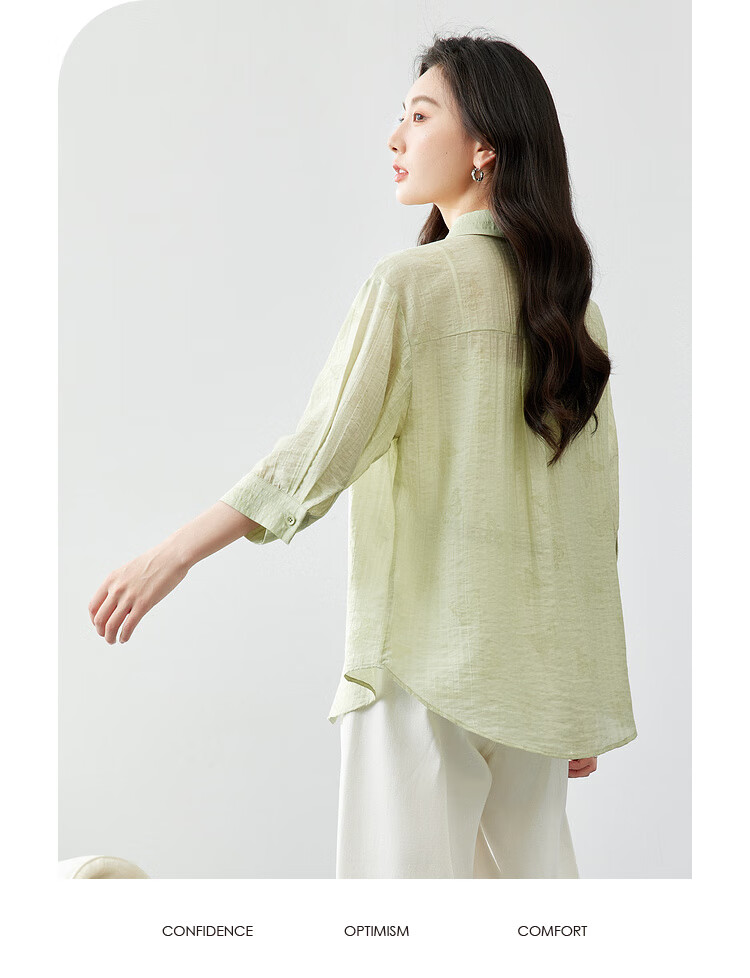 Fansiman Premium Tencel Shirt Women 2026 Summer Pink Loose Elegant Top Light Blue L 31