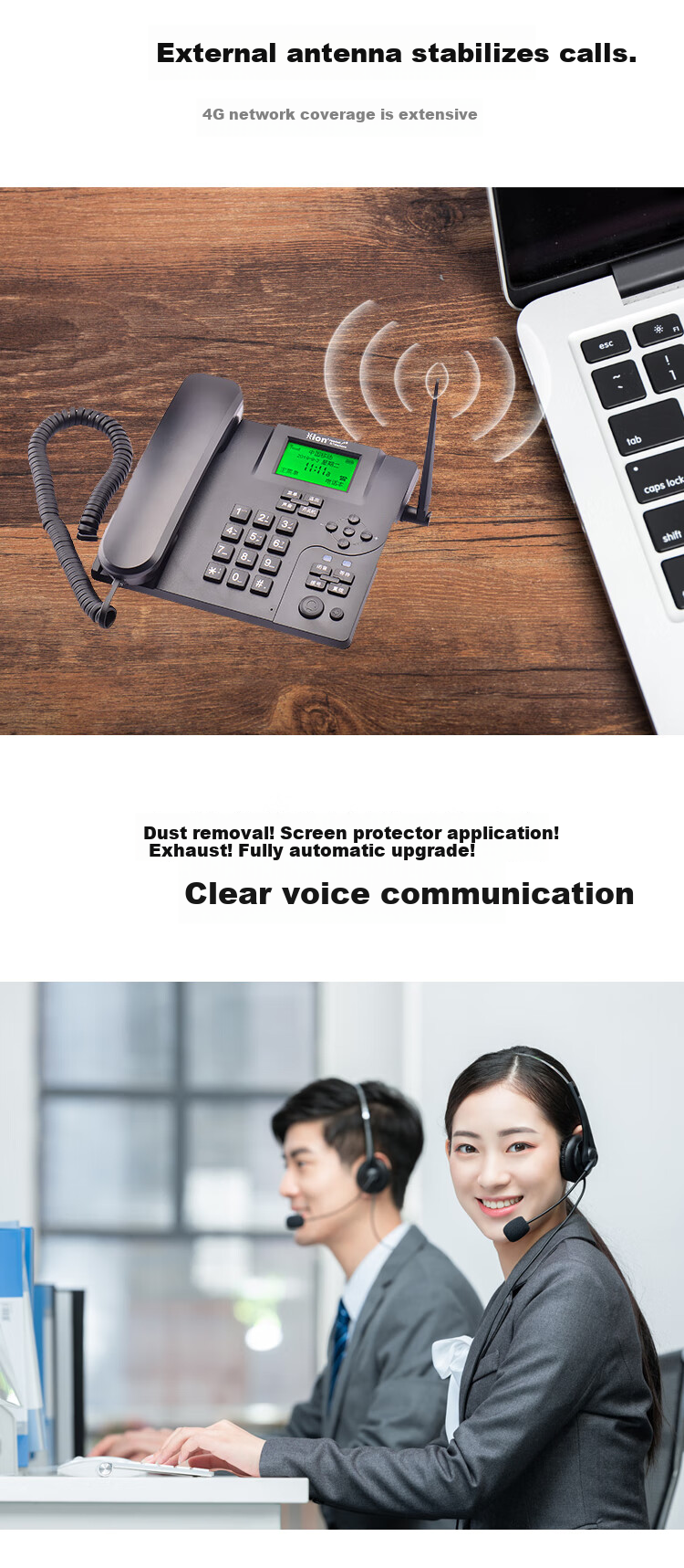 HION U880 Telephone Recording Device, Call Center Telephone Box, Operator Customer Service Phone Recording Landline with Software (Insert SIM Card - 4G All Network Compatible) 4