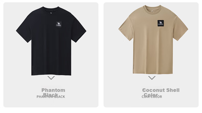 CAMEL Outdoor Quick-Dry T-Shirt for Men And Women, Spring And Summer Fast-Drying Elastic Round Neck Loose Mountain-Style Camping A13BAVV058C 12