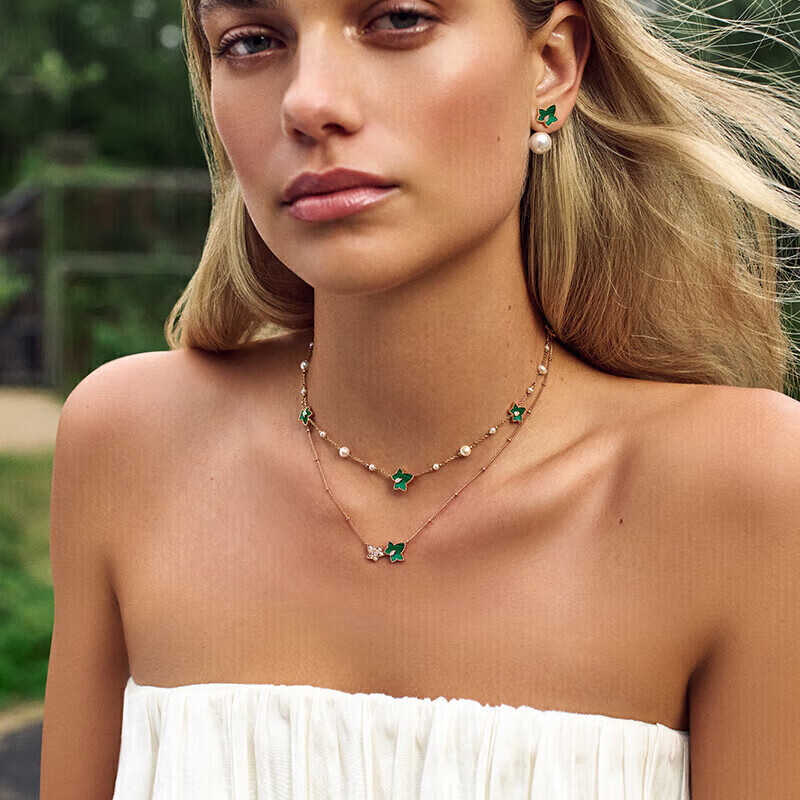 Колье LOLA ROSE Evergreen Ivy с подвеской из павлиньего камня и жемчуга, новое, подарок на день рождения, Новый год, День святого Валентина для девушки